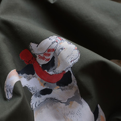 ⁂新作。手描き【和画衣】「猫踊り」コットン１００％ ワンピース CAT 浮世絵 K90A 4枚目の画像