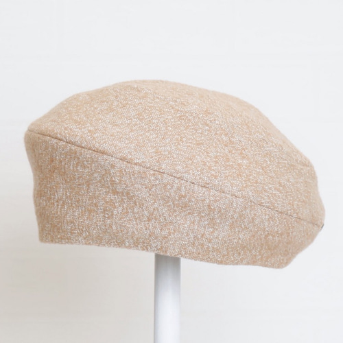 柔らかいベージュ ベージュ ウール ベレー帽 秋冬 帽子 レディース