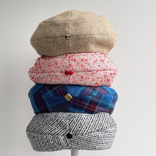 柔らかいベージュ ベージュ ウール ベレー帽 秋冬 帽子 レディース