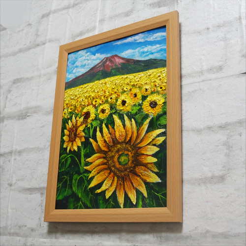 油絵 絵画 【sunflower】 Amazon.com: Jsiluxna Original SunFlower Oil Painting on