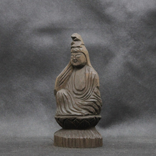 仏像 円空仏 木彫 如意輪観音坐像（16cm 着色 nrk3334） 雕刻 円