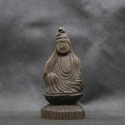 仏像 円空仏 木彫 如意輪観音坐像（16cm 着色 nrk3334） 彫刻 円空工房