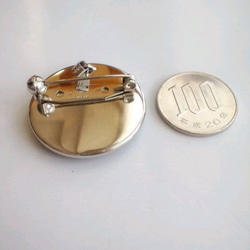 再販 七宝焼ブローチ・ペンダント「月ふたつ」 4枚目の画像