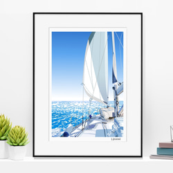 k*u様 函館八幡坂の水彩画 F30号サイズ 初夏の函館湾