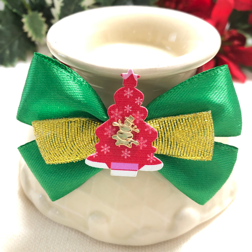 業務用トリミングチョーカー　クリスマスツリー　85個　ペットサロン　雪 送料無料】クリスマスツリーリボン業務用チョーカー【28本セット