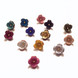 【Leather flower parts】クローバーSS(ﾋﾟﾝ加工済) same color 4 pieces 1枚目の画像