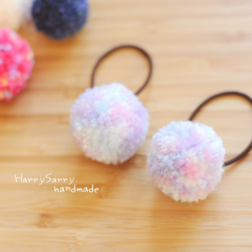 Handmade ポンポンヘアゴム kids jellyfish ミント Handmade ポンポンヘアゴム kids jellyfish ミント