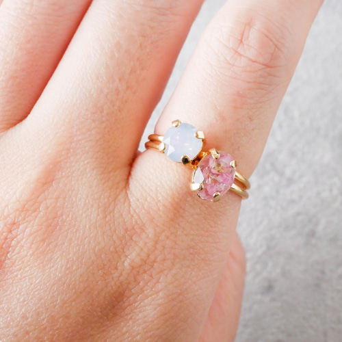スワロフスキー・クリスタル 華奢なシンプル リング(10号 スワロフスキー・クリスタル 華奢なシンプル リング(10号