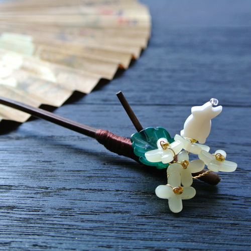 茂夷亭】秋うさぎ竹簪 純黄（七色） コーム 墨徽閣 通販 14717126