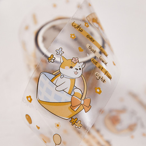 クリアテープ 透明 PET 動物 子犬 アザラシ コアラ マスキングテープ