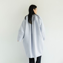 コクーンコート　サックスブルー　sai　日本製　コート　ストレスフリー　体型カバー　卒業　入学　フリーサイズ　即納 11枚目の画像
