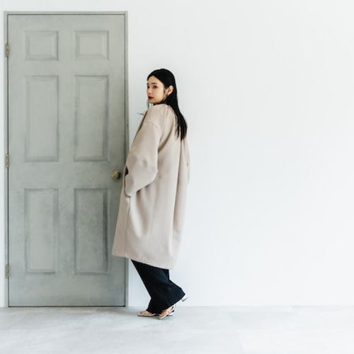 ✨専用✨2023年 ダイアグラム オーバーコクーンハーフコート ベージュ コクーンコート ベージュ sai 日本製 コート ストレスフリー 体型