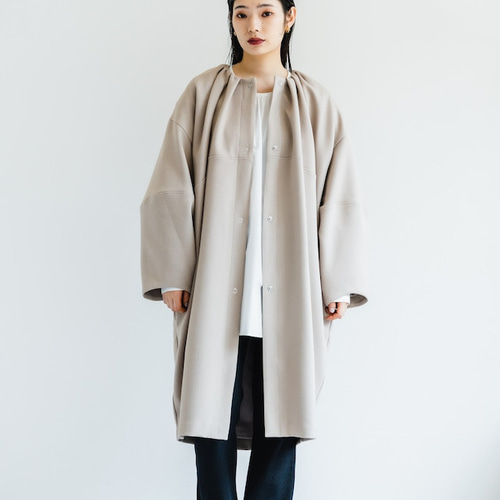 自由区☆未使用size48 ベージュコート コクーンコート ベージュ sai 日本製 コート ストレスフリー