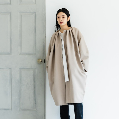 コクーンコート ベージュ sai 日本製 コート ストレスフリー 体型
