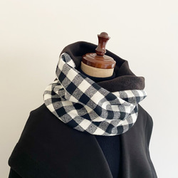 為冬天做準備☆光是穿著就時髦的圍巾☆格子格紋黑白單調秋冬 第2張的照片