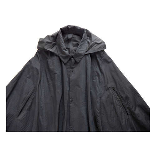 ストライプ フード付きレインコート フード付きサイクリングロング丈レインコートマン、ネイビーブルー(紺