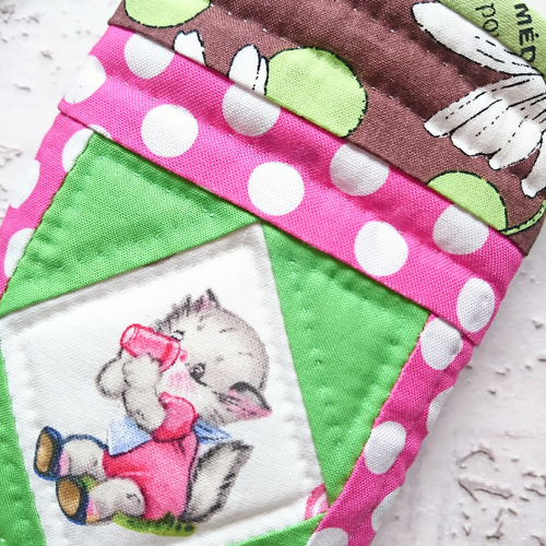 猫ちゃんのスマホケース＊Curly collection♪ハワイアンキルト