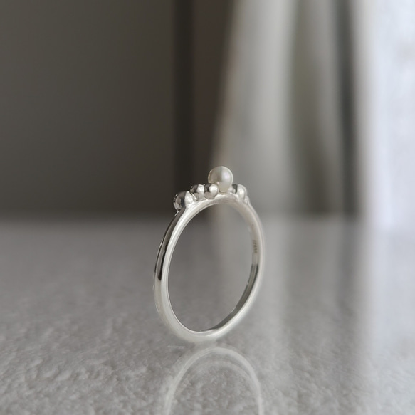 【Pearl ＋ Grains】RING / SV925 ≪送料無料≫ パール 秋冬 5枚目の画像