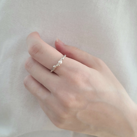 【Pearl ＋ Grains】RING / SV925 ≪送料無料≫ パール 秋冬 15枚目の画像