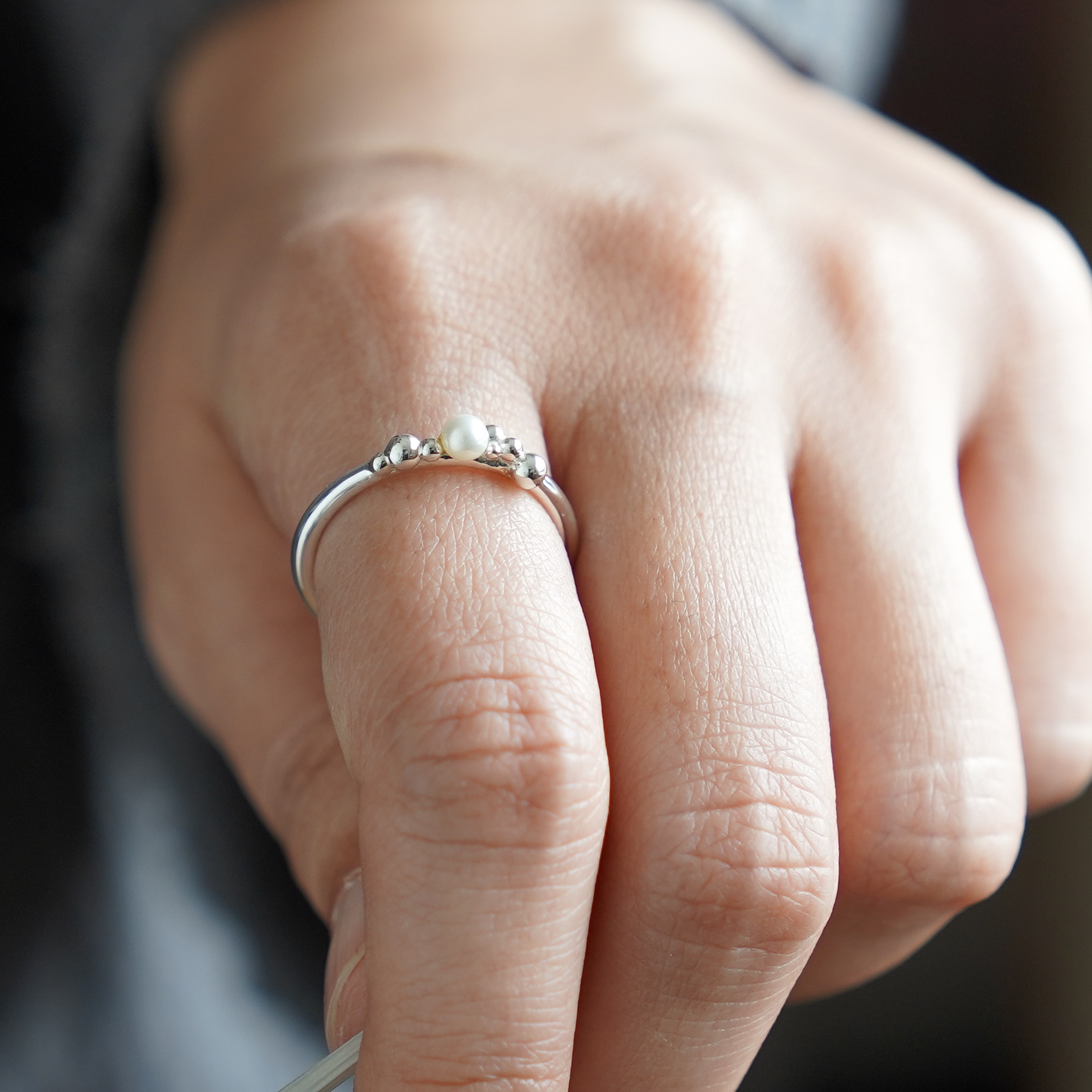 【Pearl ＋ Grains】RING / SV925 ≪送料無料≫ パール 秋冬