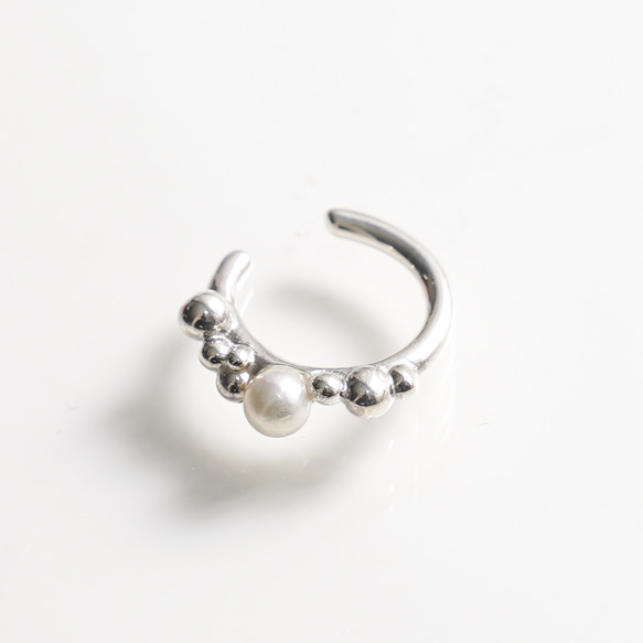 【Pearl ＋ Grains】Earcuff / SV925 ≪送料無料≫ KY-050C パール 秋冬 3枚目の画像