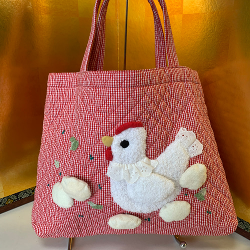 油絵　くーちゃん　バッグをたくさん持つ鳥 油絵 専用 バッグをたくさん持つ鳥（油絵 くーちゃん バッグを