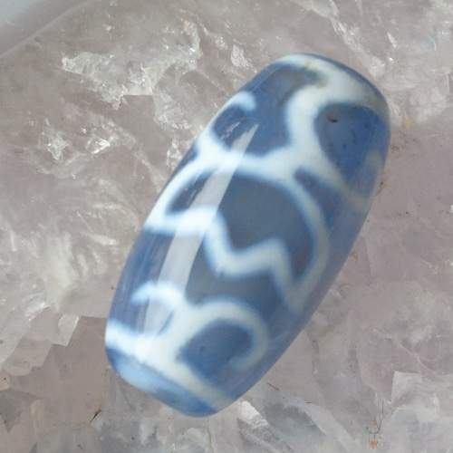 すっぎょい珍しい！青玉髄天珠たん！すっぎょい！ 極上✨青玉髄✨龍眼天珠 ビーズ F* 通販 18411948｜Creema(クリーマ)