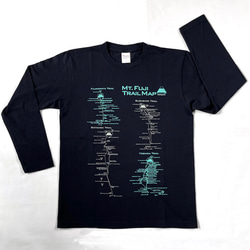 富士山トレイルマップロングTシャツ（ネイビー） 3枚目の画像