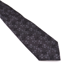 新柄　京の錦織　光峯錦織工房　日本の紋様を楽しむ　とんぼ　ネクタイ　黒 3枚目の画像