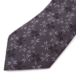 新柄　京の錦織　光峯錦織工房　日本の紋様を楽しむ　とんぼ　ネクタイ　黒 2枚目の画像