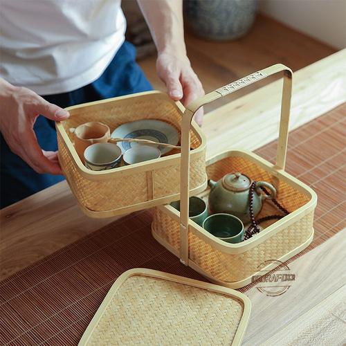 漆 竹 工芸品 民藝 入れ物 - 工芸品 - 工芸品
