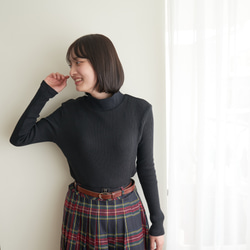 ﾓﾘﾉｶﾞｯｺｳ お得な3枚セットコットンハイネックテレコトップス (ホワイト&グレー&ブ｜ mg-th-set-03 3枚目の画像