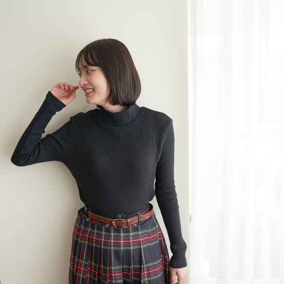 ﾓﾘﾉｶﾞｯｺｳ お得な3枚セットコットンハイネックテレコトップス (ホワイト&グレー&ブ｜ mg-th-set-03 3枚目の画像