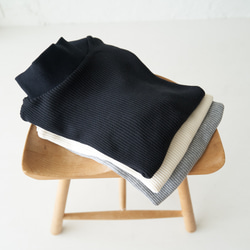 ﾓﾘﾉｶﾞｯｺｳ お得な3枚セットコットンハイネックテレコトップス (ホワイト&グレー&ブ｜ mg-th-set-03 1枚目の画像