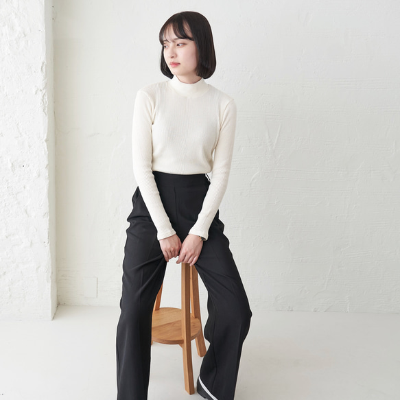 Morino Gakko 超值 3 件組 100 件棉質高領 Teleco 上衣套裝（白色、灰色和黑色） 第7張的照片
