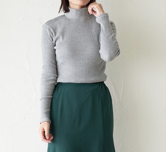 ﾓﾘﾉｶﾞｯｺｳ お得な3枚セットコットンハイネックテレコトップス (ホワイト&グレー&ブ｜ mg-th-set-03 14枚目の画像