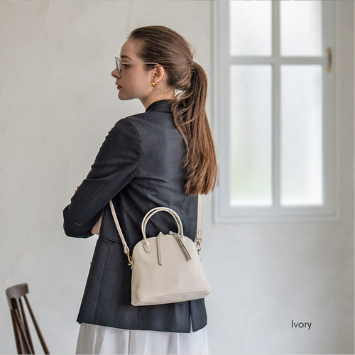 チョコブラウン 本革 2Way ショルダーバッグ ボストンバッグ
