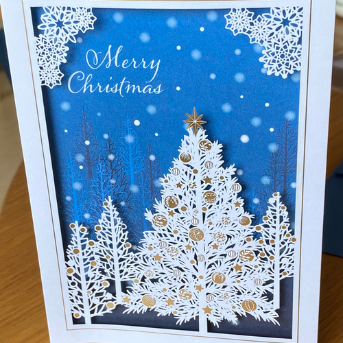 再入荷しました！日本製！華やか！『レーザーカットクリスマスカード