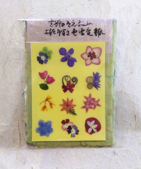 季節のそえぶみ｢夏｣　土佐手漉き和紙メッセージカード　押し花シール付き　グリーティングカード 2枚目の画像