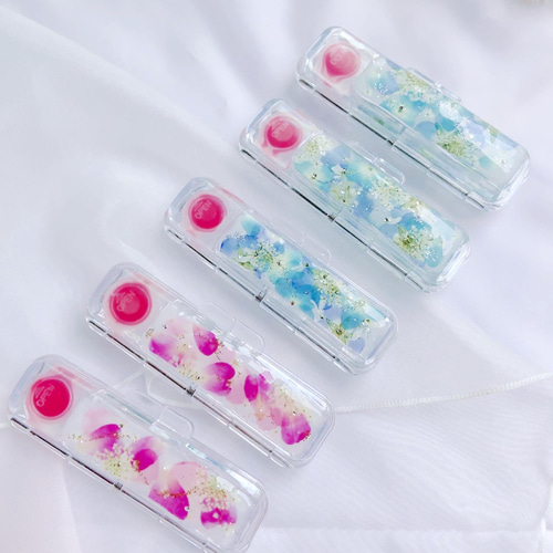 ✨ゴージャスな押し花ハンドメイド印鑑ケース✨万華鏡アジサイ