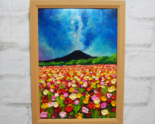 油絵 絵画 【天空の赤いお花畑】 a215178f5d1c7ede6fdd617614fd66