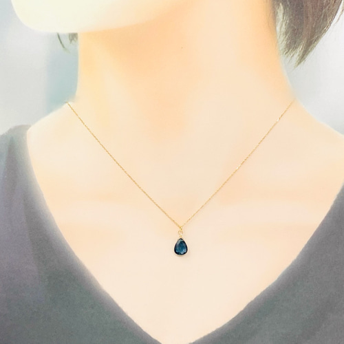 14kgf ロンドンブルートパーズ♡ minikin]14kgf/ロンドンブルートパーズの一粒ネックレス