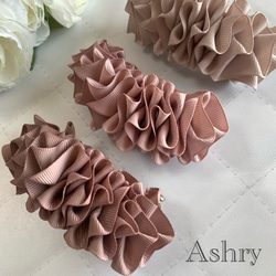 くしゅくしゅリボンバレッタ リボン ハンドメイド ハーフアップ ヘア