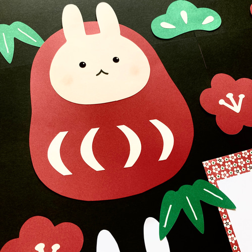 大きめ】壁面飾り 1月 装飾 冬 ハンドメイド 大きめ 保育室 壁面