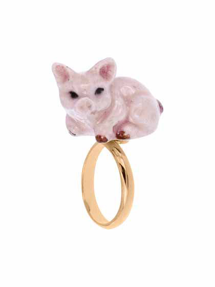 Nach Bijoux/ 磁器アジャスターリング_ブタ