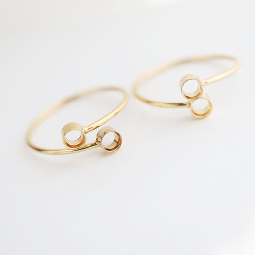 14KGF 真鍮製 Wベゼル 3mm空枠 オープンリング M 1個 アメリカ直