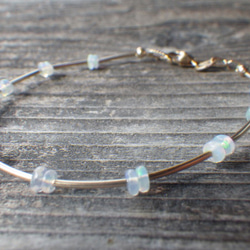 *14kgf*Opal Delight Gold Tube Bracelet オパール＆14カラットゴールドフィルド 16枚目の画像