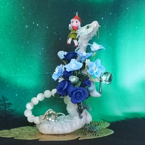 お花の置物 （和風インテリア ( プリザーブド in フェイク