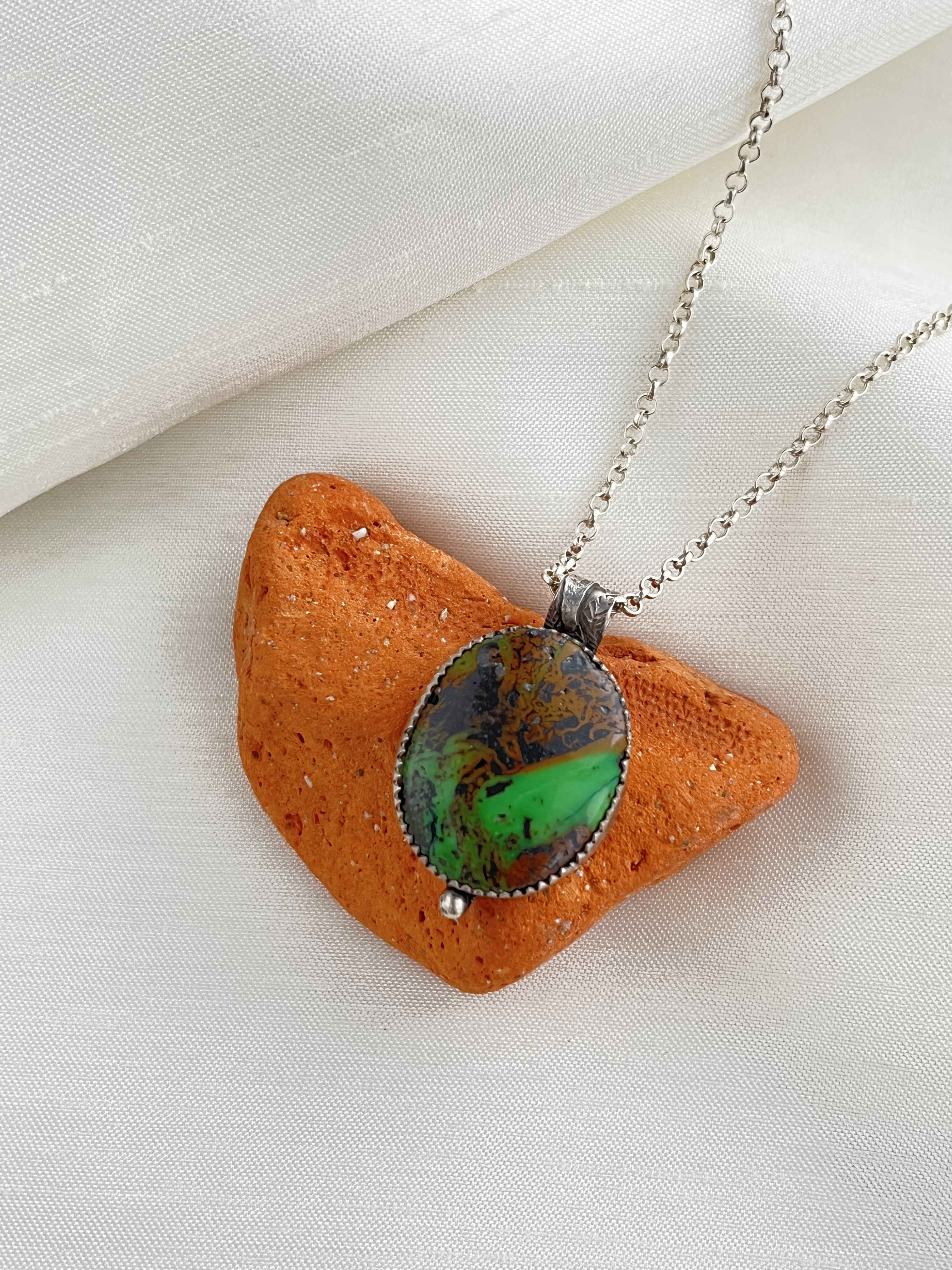 turquoise ターコイズ ネックレス 50.7cm silver925