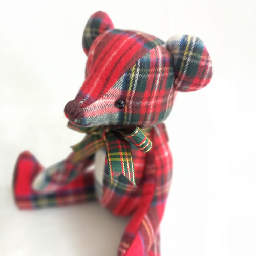希少】Harrods ハロッズ テディベア ぬいぐるみ 緑チェック 年代